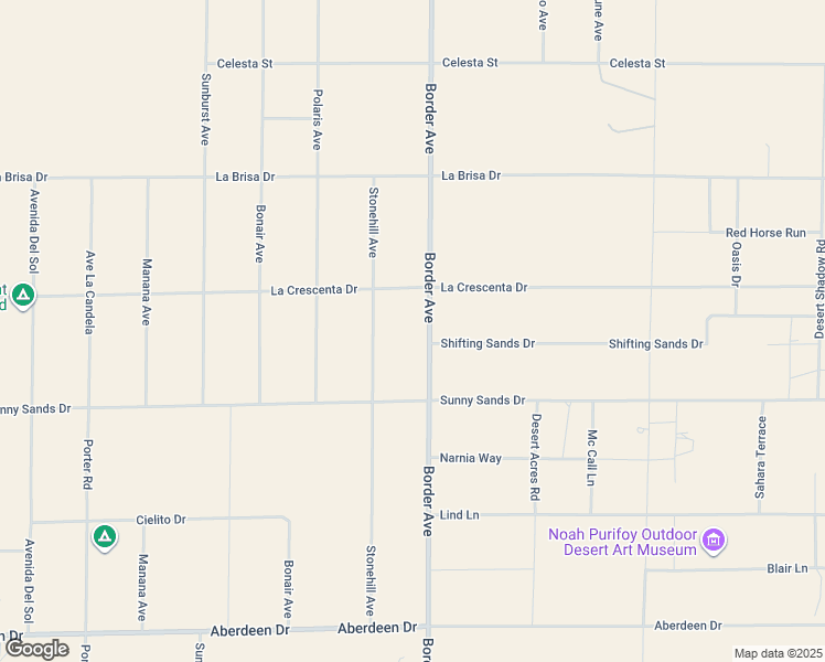 map of restaurants, bars, coffee shops, grocery stores, and more near 2772 Border Avenue in Joshua Tree