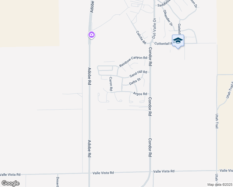 map of restaurants, bars, coffee shops, grocery stores, and more near Dias Court in Twentynine Palms