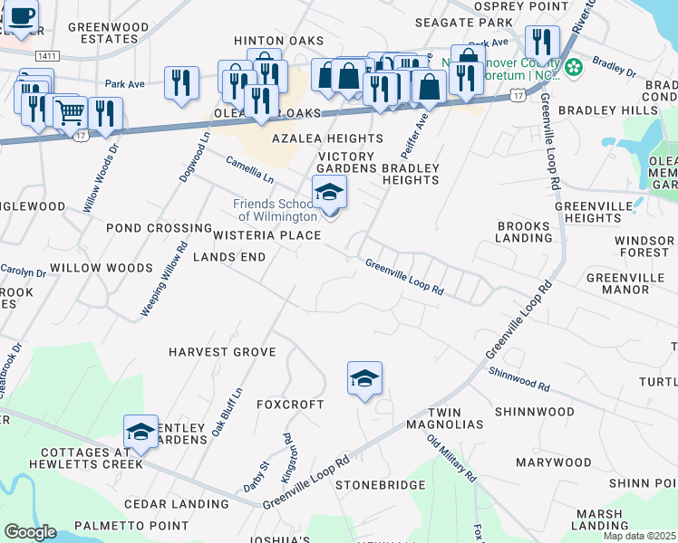 map of restaurants, bars, coffee shops, grocery stores, and more near 350 Peiffer Avenue in Wilmington