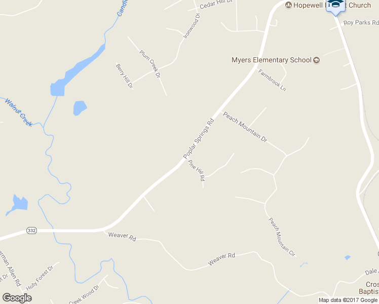 map of restaurants, bars, coffee shops, grocery stores, and more near 4848 Poplar Springs Road in Gainesville