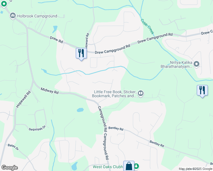 map of restaurants, bars, coffee shops, grocery stores, and more near 7825 Brands Hatch Boulevard in Cumming