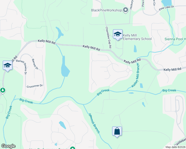 map of restaurants, bars, coffee shops, grocery stores, and more near 1825 Stardust Trail in Cumming