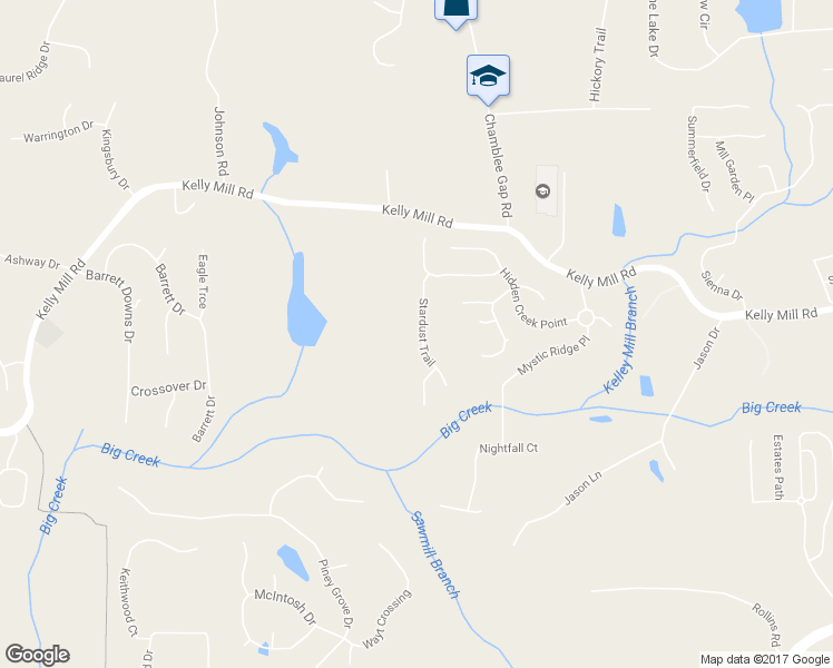 map of restaurants, bars, coffee shops, grocery stores, and more near 1820 Stardust Trail in Cumming