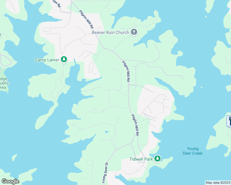 map of restaurants, bars, coffee shops, grocery stores, and more near 4515 Aiden Way in Cumming