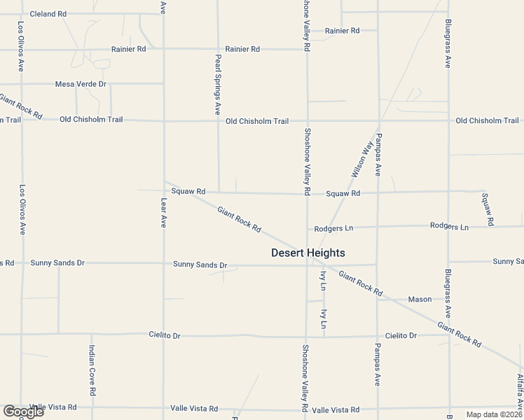 map of restaurants, bars, coffee shops, grocery stores, and more near 69550 Giant Rock Road in Twentynine Palms