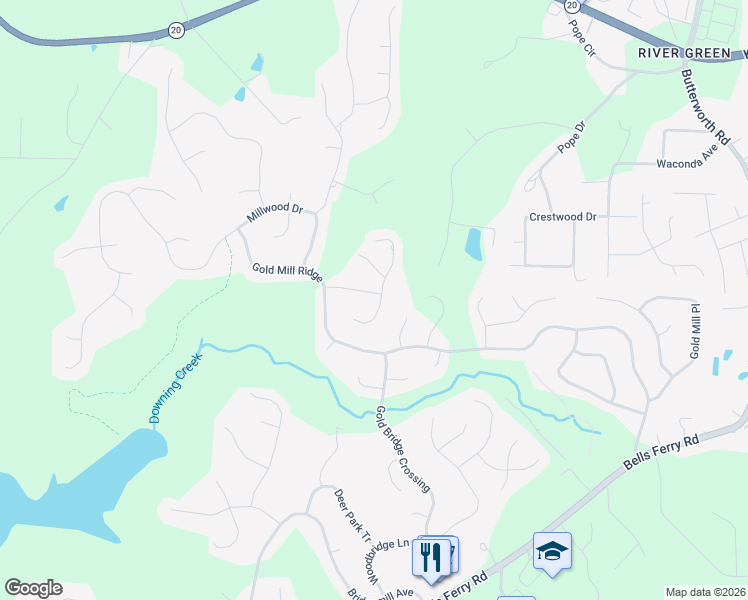 map of restaurants, bars, coffee shops, grocery stores, and more near 619 Blackwater Ridge in Canton