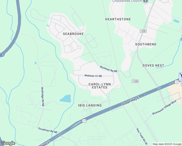 map of restaurants, bars, coffee shops, grocery stores, and more near 8061 Webster Court Northeast in Leland