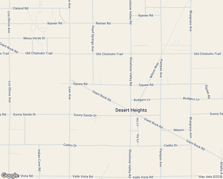 map of restaurants, bars, coffee shops, grocery stores, and more near 69550 Giant Rock Road in Twentynine Palms