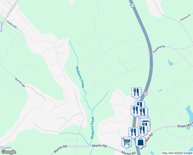 map of restaurants, bars, coffee shops, grocery stores, and more near 3974 Rock Haven Drive in Flowery Branch