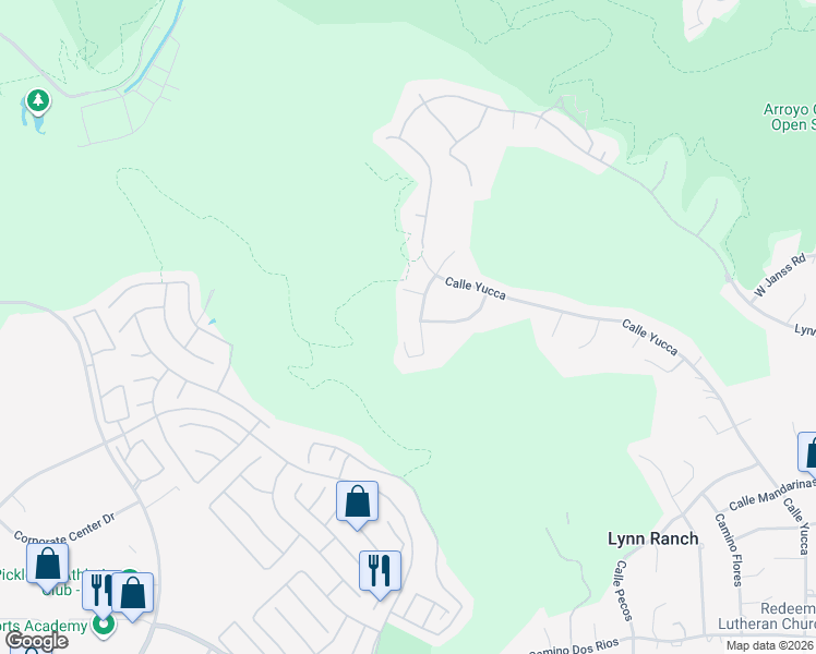 map of restaurants, bars, coffee shops, grocery stores, and more near 1897 Calle Salto in Thousand Oaks