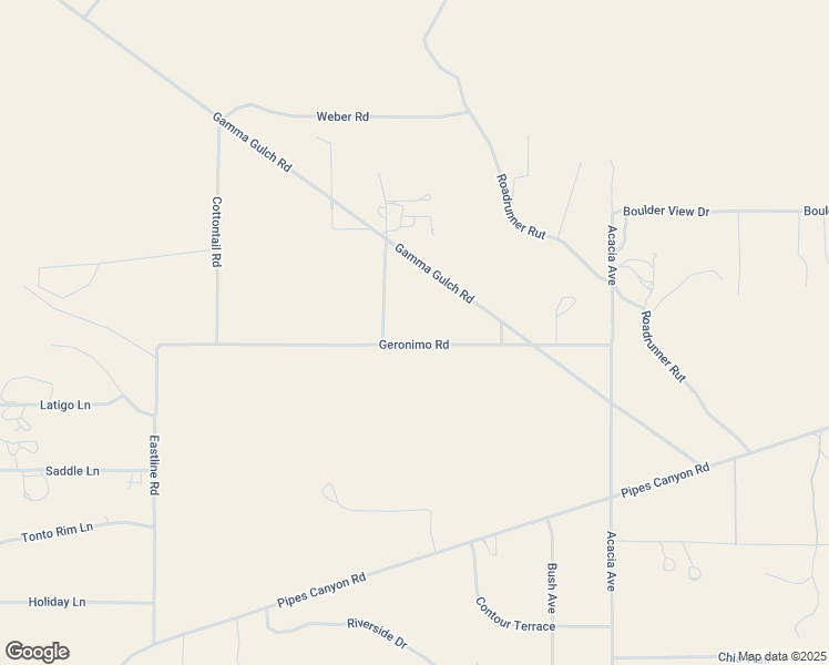 map of restaurants, bars, coffee shops, grocery stores, and more near 52550 Geronimo Road in Pioneertown