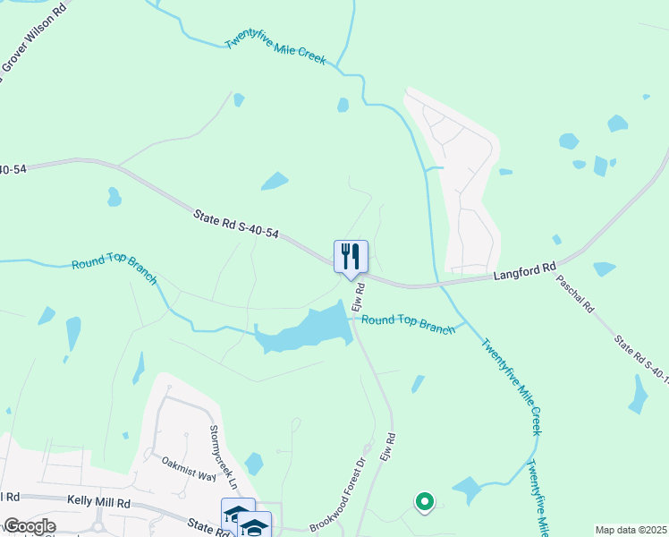 map of restaurants, bars, coffee shops, grocery stores, and more near 1083 Langford Road in Blythewood