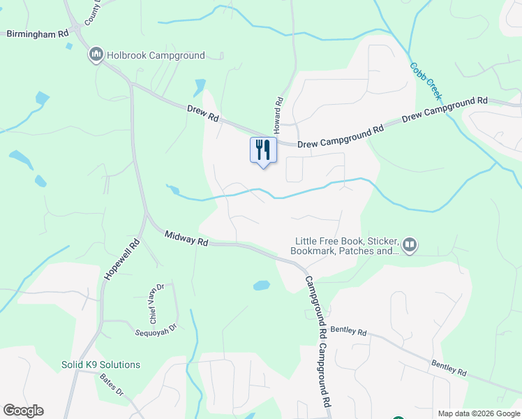 map of restaurants, bars, coffee shops, grocery stores, and more near 240 Silver Birch Court in Alpharetta