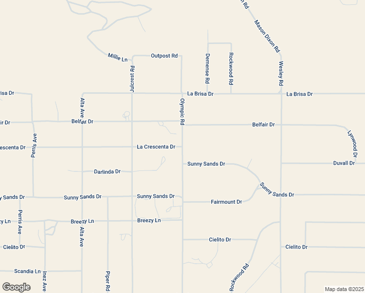 map of restaurants, bars, coffee shops, grocery stores, and more near La Crescenta Drive in Yucca Valley