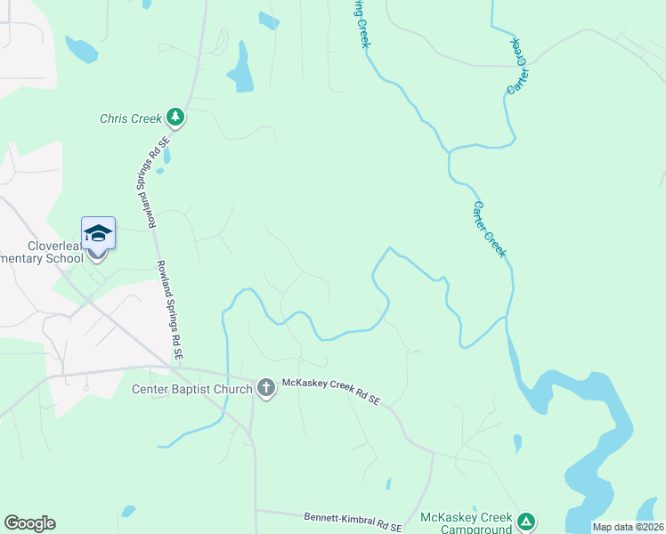 map of restaurants, bars, coffee shops, grocery stores, and more near 18 Weather View Trail in Cartersville