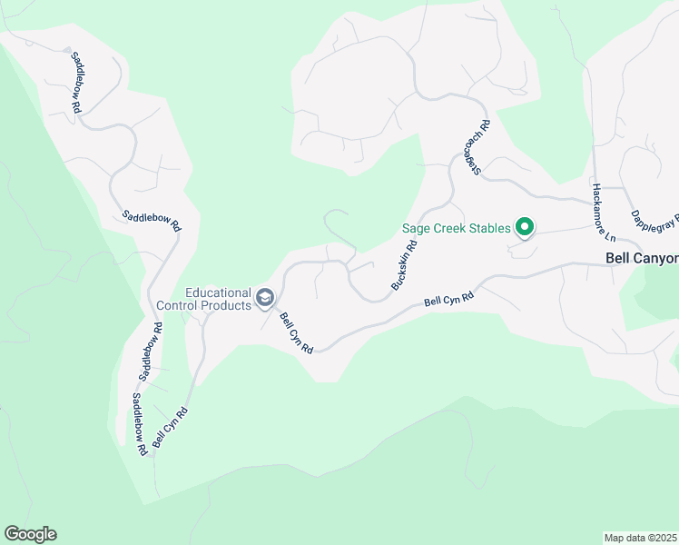 map of restaurants, bars, coffee shops, grocery stores, and more near 106 Buckskin Road in Bell Canyon