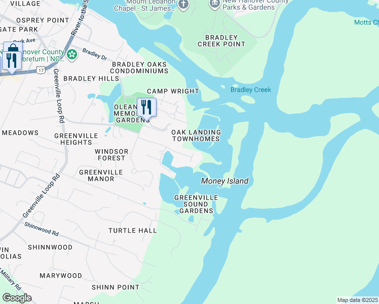 map of restaurants, bars, coffee shops, grocery stores, and more near 100 Windlass Drive in Wilmington