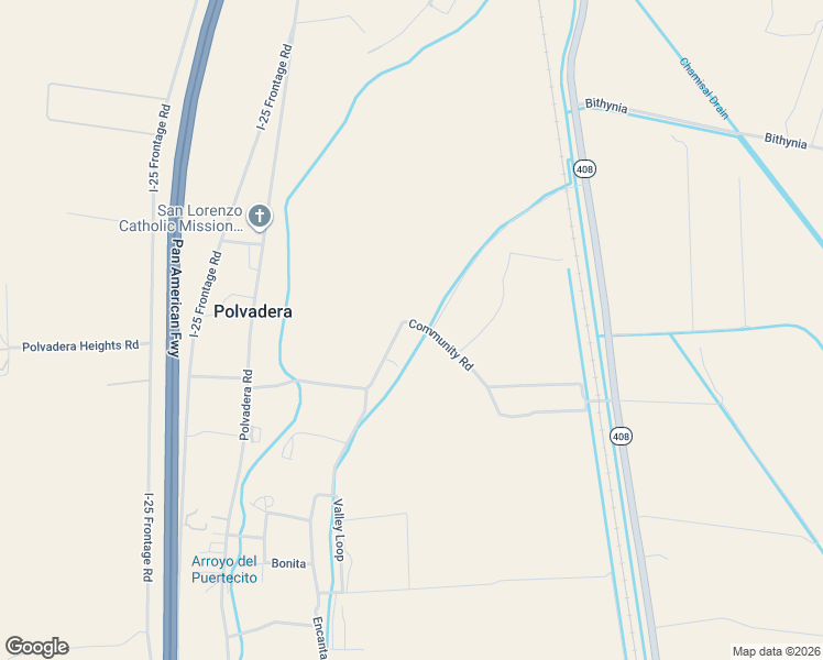 map of restaurants, bars, coffee shops, grocery stores, and more near 48 Community Road in Polvadera