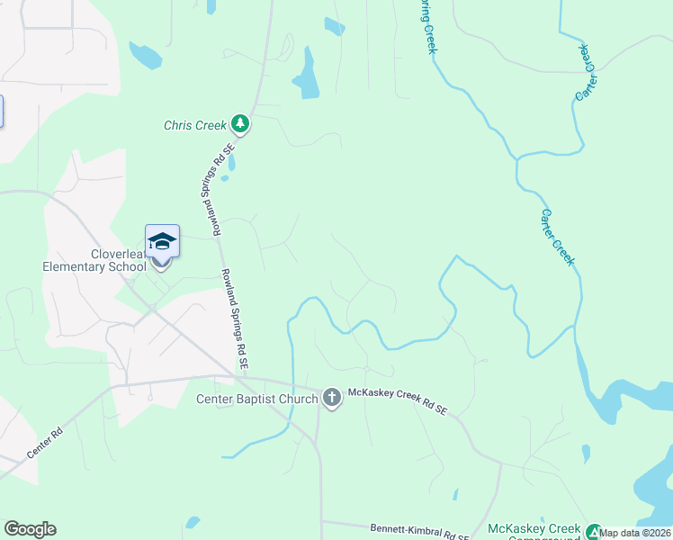 map of restaurants, bars, coffee shops, grocery stores, and more near 29 Weather View Trail in Cartersville