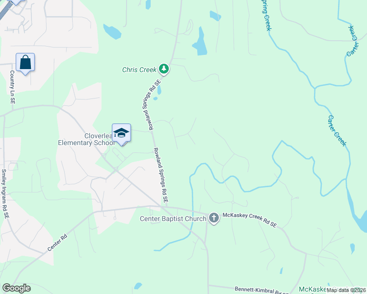 map of restaurants, bars, coffee shops, grocery stores, and more near 35 Waterstone Drive Southeast in Cartersville