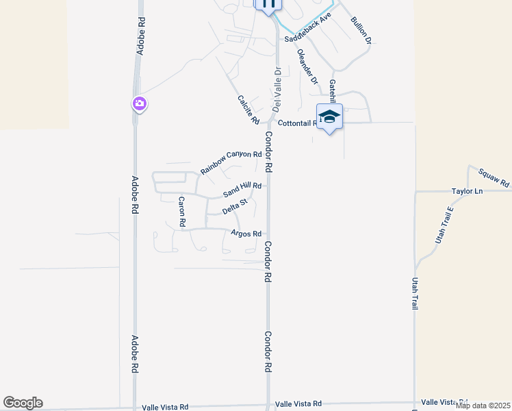 map of restaurants, bars, coffee shops, grocery stores, and more near 71759 Mesa Drive in Twentynine Palms