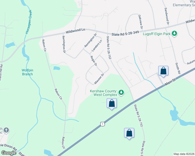 map of restaurants, bars, coffee shops, grocery stores, and more near 10 Bowhunter Court in Lugoff