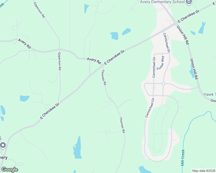 map of restaurants, bars, coffee shops, grocery stores, and more near 2046 Thomas Road in Canton