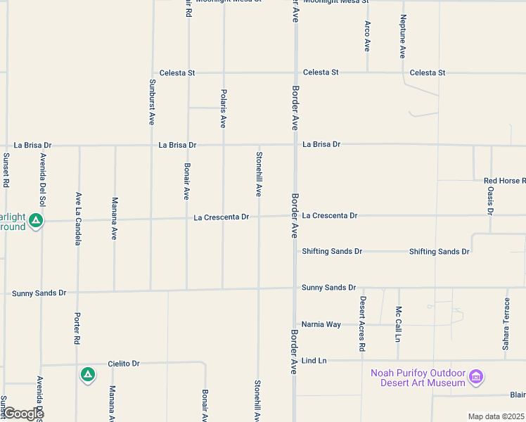 map of restaurants, bars, coffee shops, grocery stores, and more near Stonehill Avenue in Joshua Tree