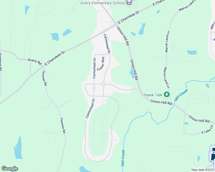 map of restaurants, bars, coffee shops, grocery stores, and more near 721 Paint Horse Drive in Canton