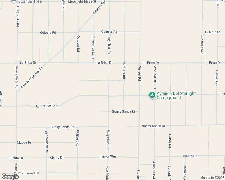 map of restaurants, bars, coffee shops, grocery stores, and more near 2651 Foxy Flats Road in Joshua Tree