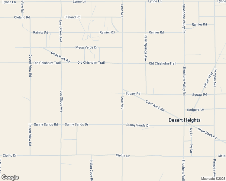 map of restaurants, bars, coffee shops, grocery stores, and more near 69247 Giant Rock Road in Twentynine Palms