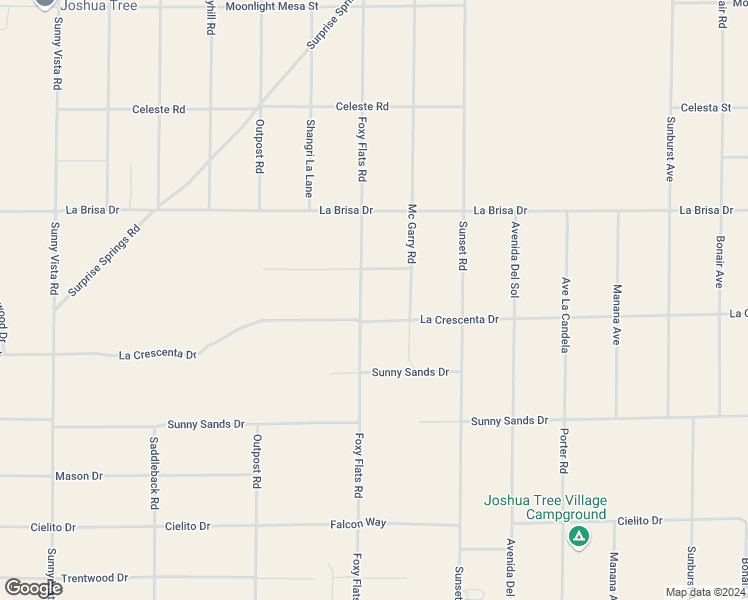 map of restaurants, bars, coffee shops, grocery stores, and more near 2651 Foxy Flats Road in Joshua Tree