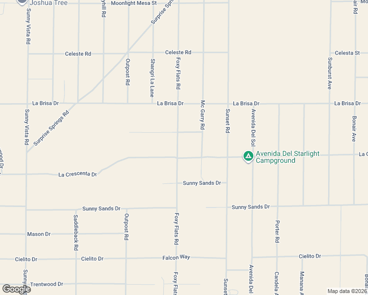 map of restaurants, bars, coffee shops, grocery stores, and more near 2651 Foxy Flats Road in Joshua Tree