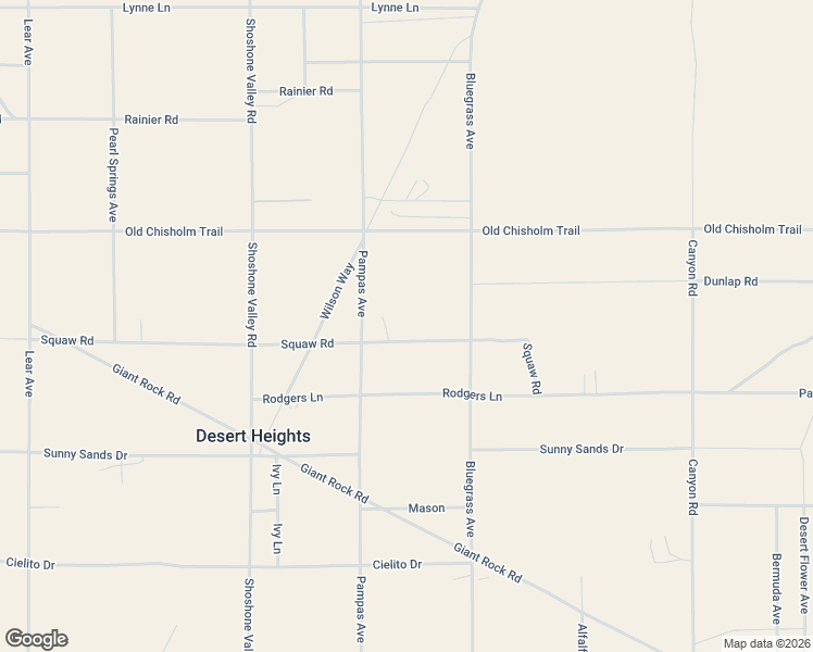 map of restaurants, bars, coffee shops, grocery stores, and more near 69974 Squaw Road in Twentynine Palms