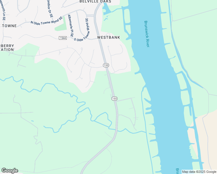 map of restaurants, bars, coffee shops, grocery stores, and more near 979-1037 River Road Southeast in Leland