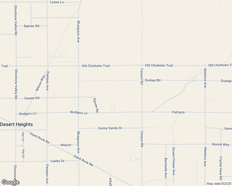 map of restaurants, bars, coffee shops, grocery stores, and more near 2680 Alfalfa Avenue in Twentynine Palms
