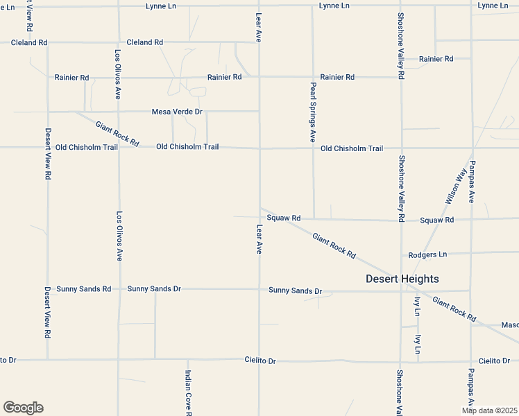 map of restaurants, bars, coffee shops, grocery stores, and more near Giant Rock Road in Twentynine Palms