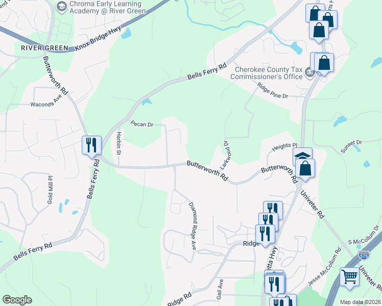 map of restaurants, bars, coffee shops, grocery stores, and more near 754 Butterworth Road in Canton