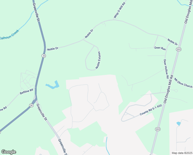 map of restaurants, bars, coffee shops, grocery stores, and more near 141-263 Noble Estates in Abbeville