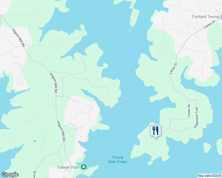 map of restaurants, bars, coffee shops, grocery stores, and more near 4690 Palmetto Lane in Cumming