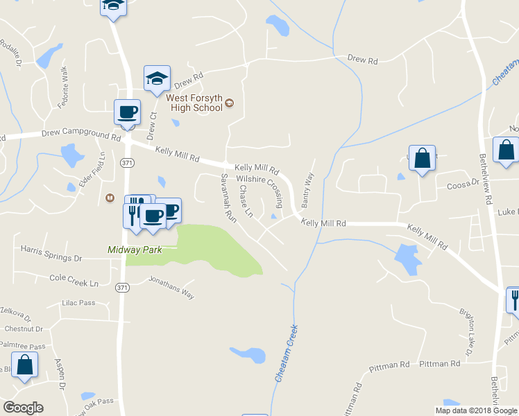 map of restaurants, bars, coffee shops, grocery stores, and more near 5035 Lloyd Lane in Cumming