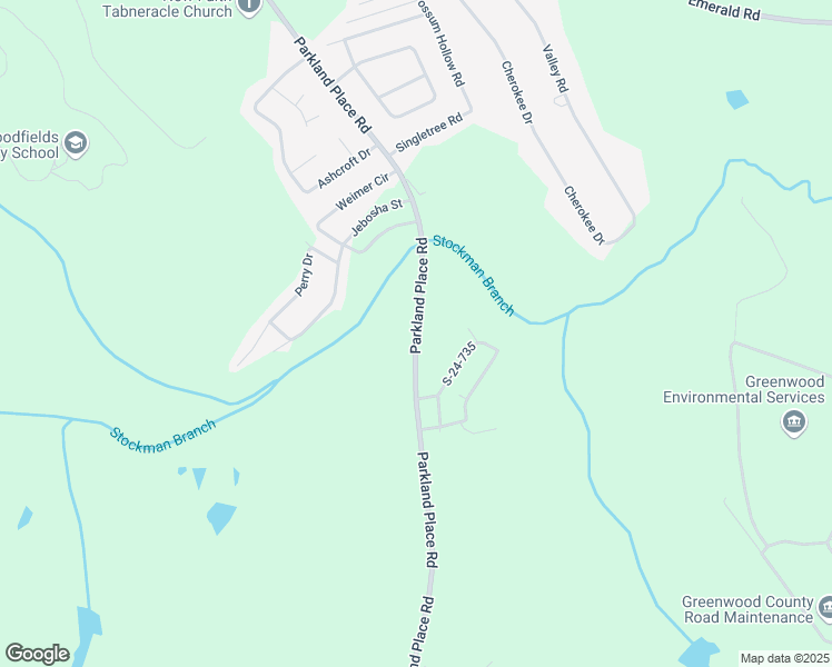 map of restaurants, bars, coffee shops, grocery stores, and more near 693 Parkland Place Road in Greenwood