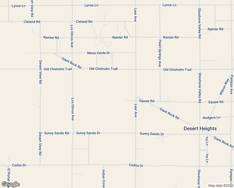 map of restaurants, bars, coffee shops, grocery stores, and more near Giant Rock Road in Twentynine Palms