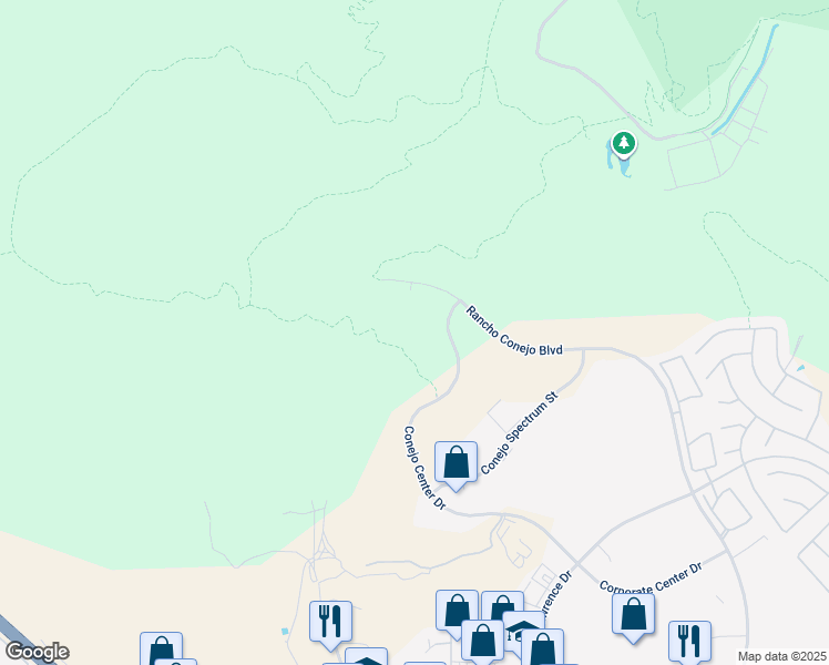 map of restaurants, bars, coffee shops, grocery stores, and more near 1993 Rancho Conejo Boulevard in Thousand Oaks