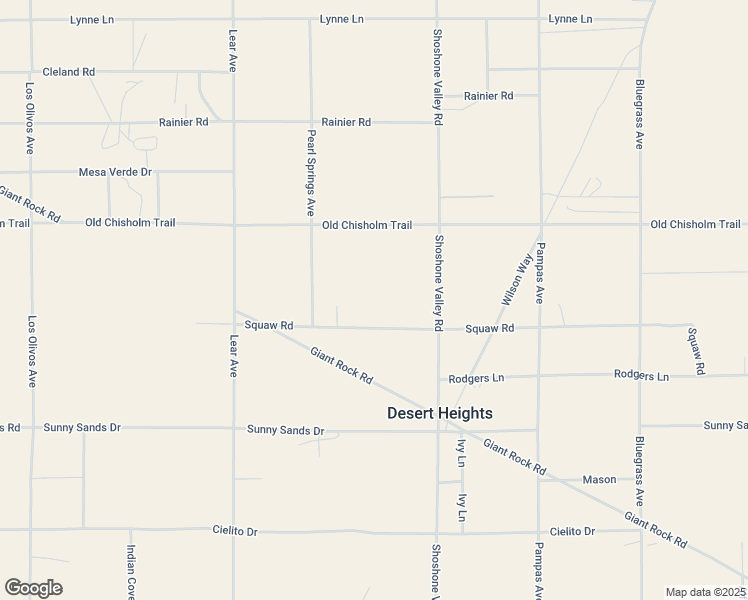 map of restaurants, bars, coffee shops, grocery stores, and more near 69570 Squaw Road in Twentynine Palms
