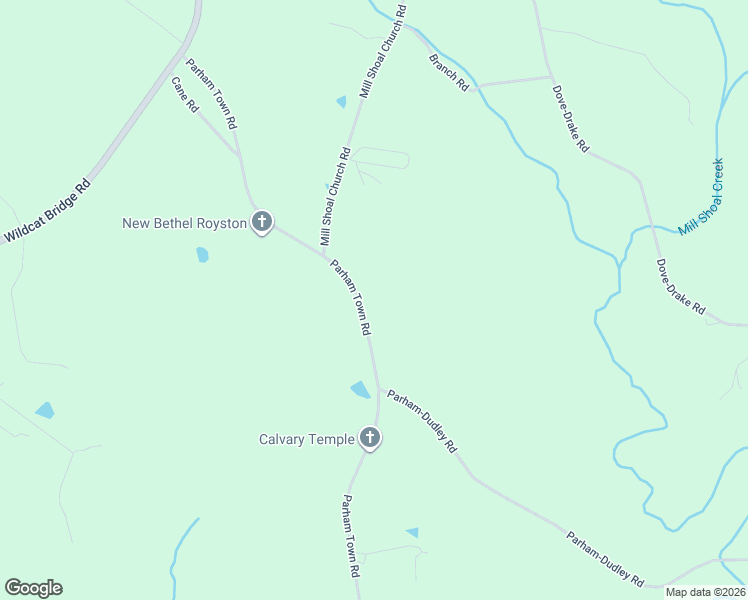 map of restaurants, bars, coffee shops, grocery stores, and more near 809 Parham Town Road in Bowman
