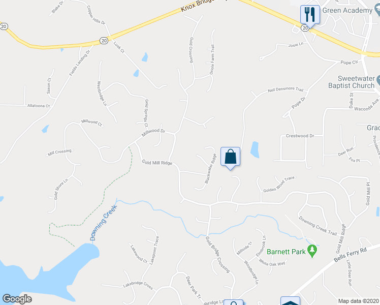 map of restaurants, bars, coffee shops, grocery stores, and more near 709 Valley View Place in Canton