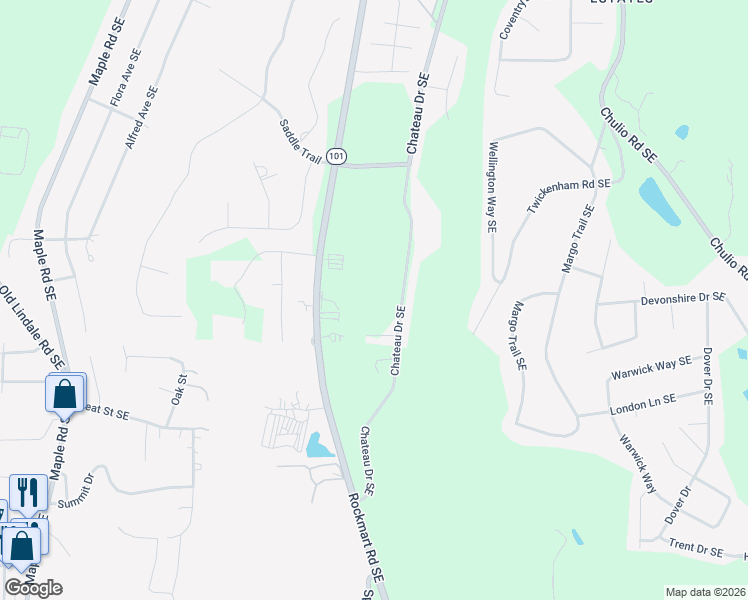 map of restaurants, bars, coffee shops, grocery stores, and more near 3011 Rockmart Road Southeast in Rome