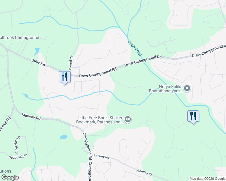 map of restaurants, bars, coffee shops, grocery stores, and more near 170 Red Bank Road in Alpharetta