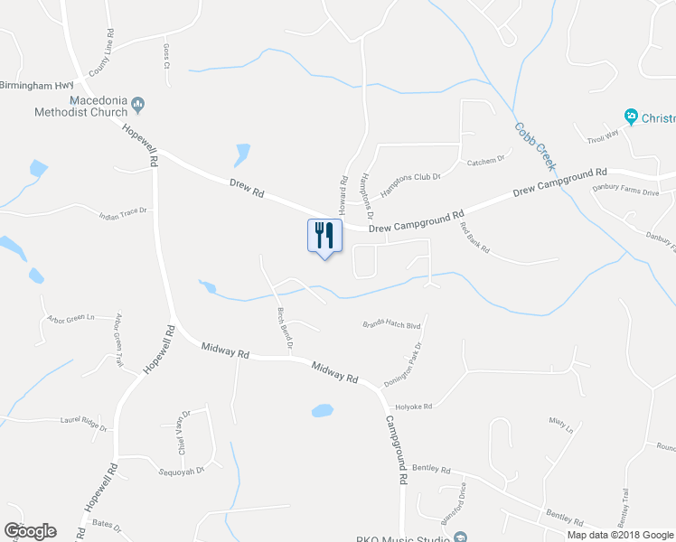 map of restaurants, bars, coffee shops, grocery stores, and more near 225 Silver Birch Court in Alpharetta